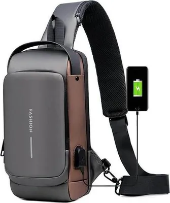 Obrázek produktu pro Taška přes rameno s USB nabíjením proti krádeži vodotěsná. Černá.