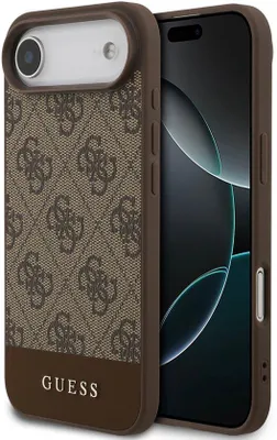 Zdjęcie produktu dla Etui Guess Back Cover na iPhone'a 17 Air – brązowe – wzór z monogramem –