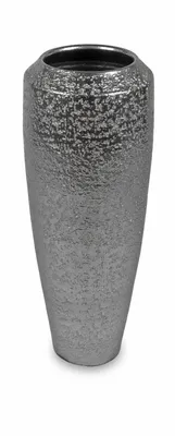 Produktbild von Dekorative schwere Bodenvase 60cm Silber-Vintage aus Keramik gefertigt