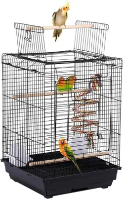 Productafbeelding van Grote Vogelkooi Transportkooi met Zitstokken en Speelgoed voor Kanaries en Parkieten