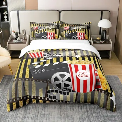 Zdjęcie produktu dla Komplet pościeli 220x240 cm, wielokolorowy, wykonany w 100% z bawełny, zawierający poszewki na poduszki 80x80 cm