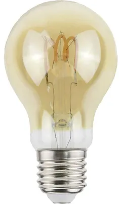 Imagen del producto de Bombilla LED LightMe, filamento en espiral, modelo A60, 2,3W, casquillo E27, color dorado, 125 lúmenes, estilo vintage, luz blanca muy cálida, 1800K