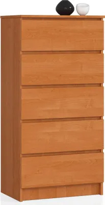 Image de Commode élégante K60 en couleur olcha avec 5 tiroirs pour un rangement stylé