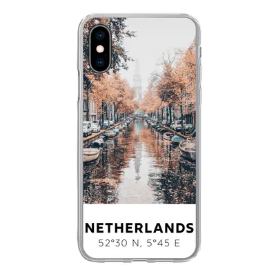 Produktbild von MuchoWow® Handyhülle Schutzhülle Hülle für iPhone X Niederlande - Amsterdam - Gracht - Herbst Silikon Softcase Handy Hülle - Handyhülle
