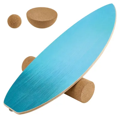 Immagine prodotto di Tavola da equilibrio multifunzione - Set da equilibrio 4-in-1 - Legno di noce - Per adulti - Allenamento indoor - Allenamento dell'equilibrio e dei muscoli dell'anca - Colore marrone
