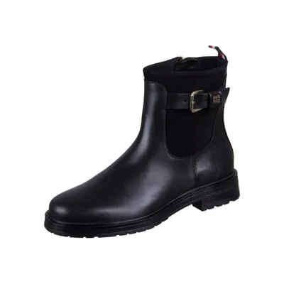 Produktbild von Tommy Hilfiger Belt Bootie Damenschuhe Stiefeletten Reißverschluss Schwarz, Schuhgröße:37 EU