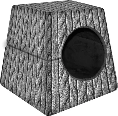 Immagine prodotto di casa per cani/gatti 2 in 1 caverna per cani letto per gatti cuccia per cani gatto posto letto 55x55x45cm treccia
