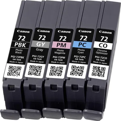 Image de Canon PGI-72 PBK/GY/PM/PC/CO Multipack - 5er-Pack - Grau, Photo schwarz, Photo Cyan, Photo Magenta, Chroma-Optimierer - original - Tintenbehälter - für PIXMA PRO-10, PRO-10S; PIXUS PRO-10