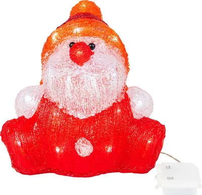 Immagine prodotto di Decorazione MagicHome Natale, Babbo Natale, 30 LED, timer, acrilico, 3xAA, IP44, per esterni, 24x21x24 cm