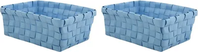 Produktbild von MSV Aufbewahrungskörbchen 19x14x8 cm Pastellblau 2er Set