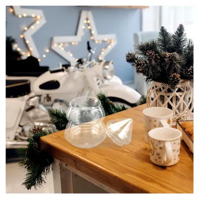 Produktbild von Transparenter Glasbehälter mit Deckel für Snacks Weihnachtsglas zur Aufbewahrung von Süßigkeiten und Dekorationen