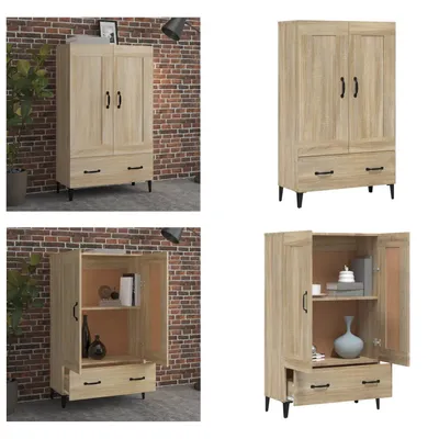 Produktbild von vidaXL Highboard Sonoma Eiche 70x31x115 cm Holzwerkstoff - Highboard - Highboards - Sideboard - Schrank