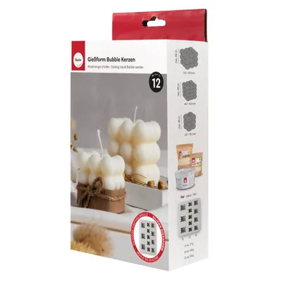 Produktbild von Rayher Silikon Gießform Bubble Kerzen, 24,4x18x5cm, 12 Formen