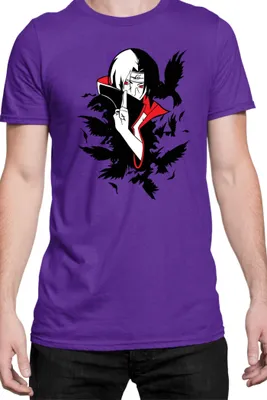Produktbild von Herren T-Shirt Naruto Itachi Crows, Man L / Lila
