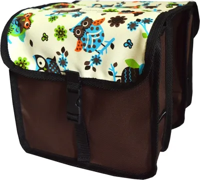 Produktbild von Kinder Fahrradtasche Doppeltasche – Satteltasche für 14-20 Zoll Kinderfahrrad – Gepäckträgertasche, wasserabweisend & leicht 3.Mini -Eule hell