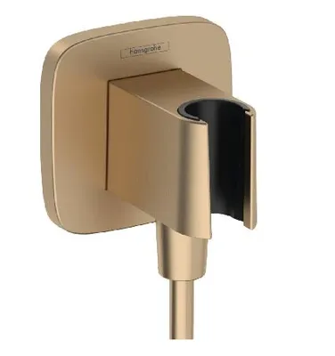 Zdjęcie produktu dla Hansgrohe Fixfit - Kolanko prysznicowe z uchwytem, szczotkowany brąz 26887140