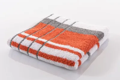 Produktbild von Gözze Frottierserie Berlin Streifen orange/anthrazit Handtuch 50 cm x 100 cm