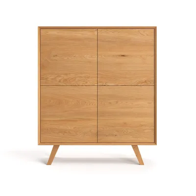 Image de Bibliothèque Quatro en bois 120 cm, chêne, scandinave