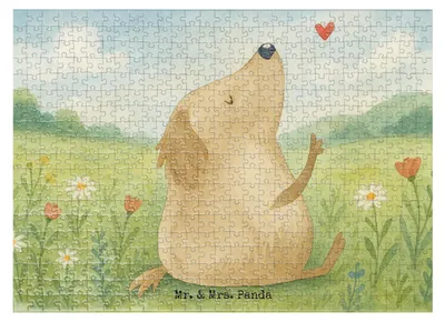 Produktbild von Mr. & Mrs. Panda Puzzlespiel Hund Liebe Design 551 Teile - Weiß - Geschenk, 2000 Puzzle, Herz, 300, 500, 1000, Hunde, Sprüche