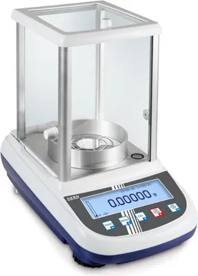Produktbild von KERN & SOHN Analysenwaage, 0,22 kg, Weiß, Edelstahl, 7 kg