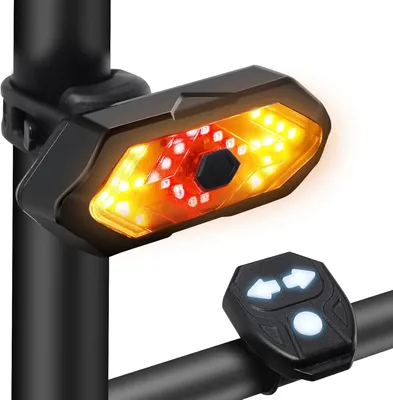 Obrázok produktu pre Inteligentné zadné svetlo na bicykel, bicyklové smerovky s diaľkovým ovládaním a USB nabíjaním, vodotesné zadné svetlo na bicykel, bezpečnostné zadné svetlá