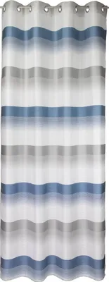 Produktbild von Ösenschal weiß / blau gestreift BxH 140x245cm Gardine Vorhang Schal 2421
