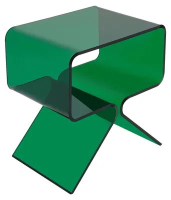 Image de Table de chevet en acrylique - Table d'appoint - Table basse moderne - Petite table d'appoint - Pour le salon et la chambre à coucher - Vert