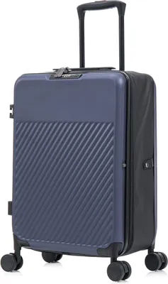Produktbild von Faltbarer Koffer Trolley Reisekoffer Hartschalenkoffer Bordcase Handgepäck Suitcase mit Rollen und TSA Schloss Blau MS-19856