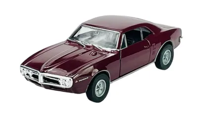 Obrázek produktu pro Welly Old Timer, model Pontiac Firebird z roku 1967, barva červená, měřítko 1:34 až 1:39, kovový model, , v originální krabici, číslo produktu 43715