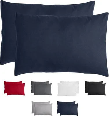 Produktbild von Famanu Kissenbezüge Set von 2 – 50x70 cm – superweiche Kissenhülle – 100% gebürstete Mikrofaser 90g/m² – blau
