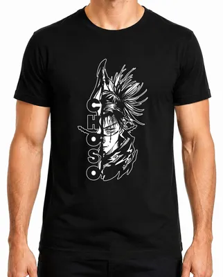Productafbeelding van Jujutsu Kaisen Choso anime, halfgezicht, manga, bloed, donker, heren T-shirt, zwart, maat M