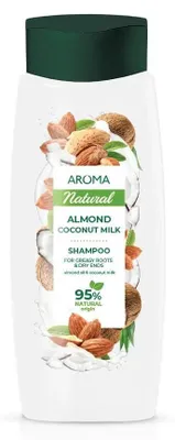 Produktbild von Shampoo für fettiges Haar am Ansatz und trockene Spitzen Aroma Mandel- und Kokosmilch 400 ml