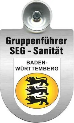 Produktbild von Einsatzschild Windschutzscheibe incl. Saugnapf - SEG-Sanitäter im Einsatz - 309475 - incl. Regionen nach Wahl Color - Region Baden-Württemberg
