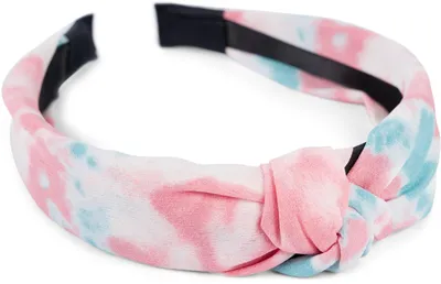 Produktbild von styleBREAKER Damen Stoff Haarreif mit buntem Batik Farbverlauf Muster, Twist Knoten, Headband, Haarschmuck 04027046