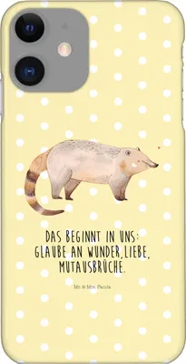 Produktbild von Mr. & Mrs. Panda Iphone 11 Handyhülle Nasenbaer - Gelb Pastell - Geschenk, Nasenbär, Hülle, Handycover, XR, Tiere, Nasenbären, Rüsselbär, Bär, Cover