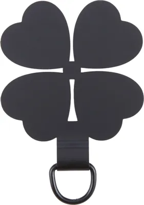 Image de Pour smartphones Lanyard en métal à quatre feuilles pour téléphone portable - Anneau de fixation Noir