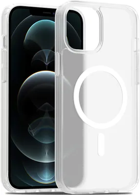 Produktbild von Magnetisch Hülle für iPhone 12 Pro Max, Kompatibel mit MagSafe, Transluzente Matt Rückseite Stoßfeste Handyhülle Transparent
