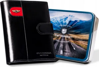 Zdjęcie produktu dla Duży portfel męski zapinany na zatrzask - Peterson