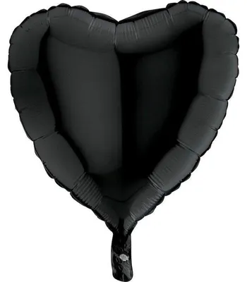 Obrázek produktu pro Nafukovací balónek černé srdce 46 cm