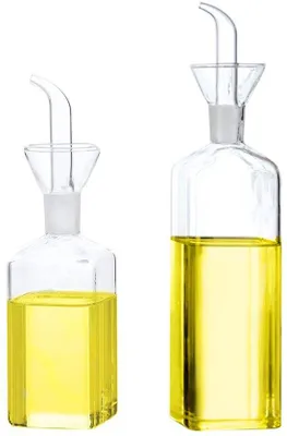 Produktbild von Glas-Olivenfass mit Tröpfchenfreiem Design für Öl, Dressing, Essig und mehr – leicht nachfüllbar und zu reinigend – ideal für Kochen und Tafeln