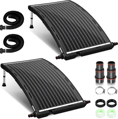 Produktbild von Izrielar 2 Stück Pool Solarheizung Solarheizpanel mit Anschlüssen Schwimmbad Poolheizung PoolSolarabsorber schwarz -110 x 69 x 14 cm