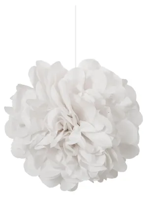 Produktbild von 3 weiße Papier-Pompoms 22 cm zum Aufhängen für Hochzeiten - Einheitsgröße