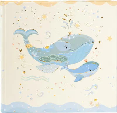 Produktbild von goldbuch 50 395 Babytagebuch Blue Whale, Tagebuch für Neugeborene, Erinnerungsalbum mit 100 illustrierten Seiten, Kunstdruck Einband mit Wal-Motiv, ca. 24,5 x 22,5 x 3,5 cm, Album in Blau und Beige
