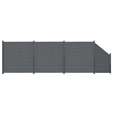 Produktbild von MinteChill WPC Gartenzaun, Sichtschutzzaun 619x185cm mit Querstreifen-Schrägelement Anthrazit