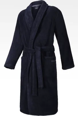 Produktbild von JOOP! Herrenbademantel 1651 mit Schalkragen Farbe blau Größe 58/60