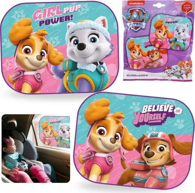 Obrázek produktu pro Paw Patrol Sluneční clony do auta, dívčí, pro děti, 2 kusy 44x35 cm