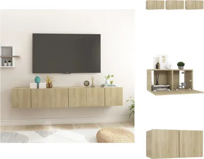 Produktbild von vidaXL TV-Hängeschränke 3 Stk. Sonoma-Eiche 60x30x30 cm -  TV-Möbel