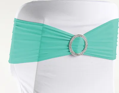 Produktbild von Stuhlschleifen Stretch, Mint - elastische Schleifenbänder mit Schnalle