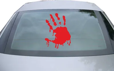 Produktbild von Indigos UG - Aufkleber Heckscheibe & Motorklappe DE2022 - rot - 600x436 mm - Zombie Hand - Auto Scheiben Fenster Heckklappe Tuning Racing JDM - Die cut