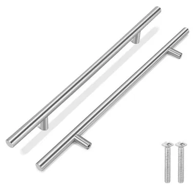 Immagine prodotto di Set di 5 maniglie in acciaio inossidabile Unyqoos®, finitura nichel spazzolato – maniglie per cassetti di cucine, bagni e mobili